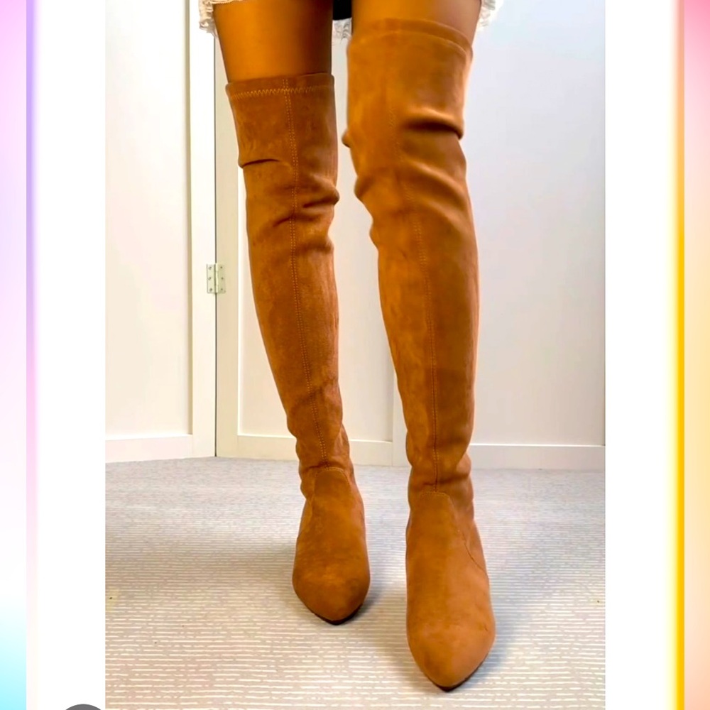 New Tan Tall Suede Boots